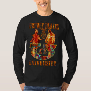 倍はU -両端に蝋燭を燃やすこと燃えます Tシャツ