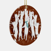 …倍を跳躍させている10匹の猫は味方しました セラミックオーナメント (右)