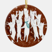 …倍を跳躍させている10匹の猫は味方しました セラミックオーナメント (正面)