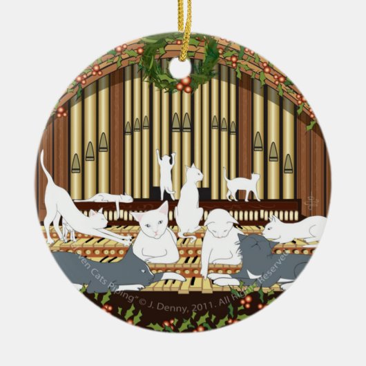 …倍を配管している11匹の猫は味方しました セラミックオーナメント (正面)