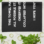 倒したのね!量子物理ユーモア キッチンタオル (折り畳み)