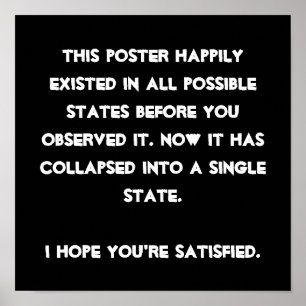 倒した!量子物理学ユーモア ポスター