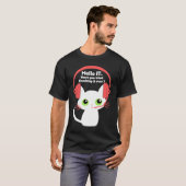倒そうとしたネコ ITサポート IT C Tシャツ (正面フル)