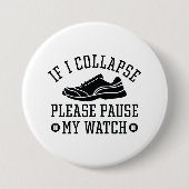 倒もしれたら時計を止めてくれ 缶バッジ (正面)