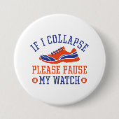 倒もしれたら時計を止めてくれ 缶バッジ (正面)