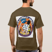 倒れかけたサイコロの満月の挽肉料理のワイシャツ Tシャツ (裏面)