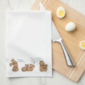 倒れかけたテディタオル キッチンタオル (四つ折り)