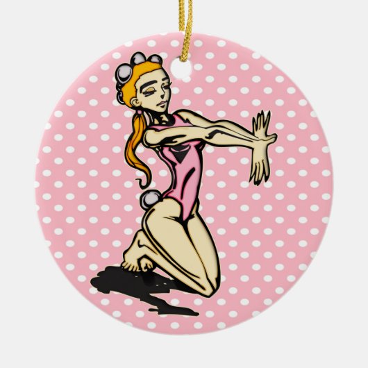 倒れかけた性能 セラミックオーナメント (正面)