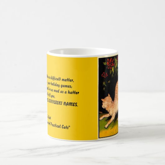 倒れかけた猫のマグ(ヴィンテージ) コーヒーマグカップ (中央)