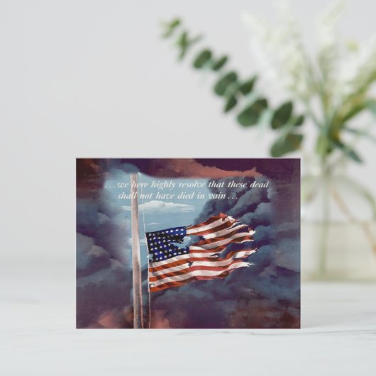 倒れたけれども忘れられない煙と引き裂かれた旗、ZSSG ポストカード (スタンド正面)