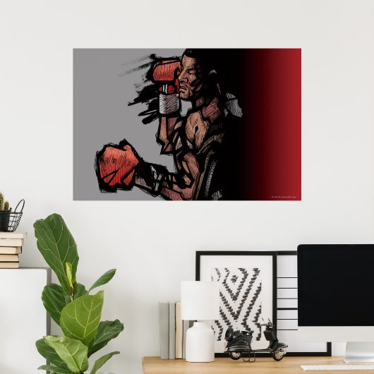 倒れたボクサー ポスター (ホームオフィス)