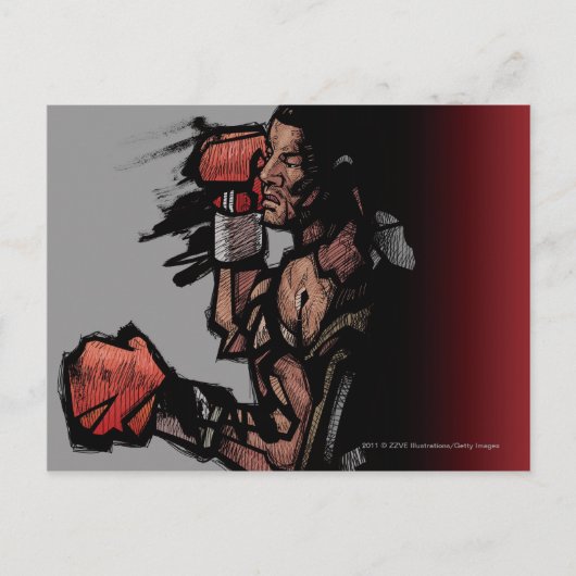 倒れたボクサー ポストカード (正面)