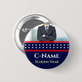 候補写真名選挙政治運動 缶バッジ (正面&裏面)