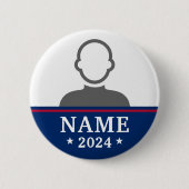 候補者名選挙キャンペーンの写真 缶バッジ (正面)