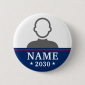 候補者名選挙キャンペーンの写真 缶バッジ (正面)