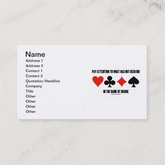 値をつけられなかったものがへの橋で注意 名刺 (正面)