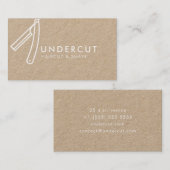 値下げされた理容師かみそりのロゴのクラフトの名刺 名刺 (正面/裏面)