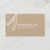 値下げされた理容師かみそりのロゴのクラフトの名刺 名刺 (正面)