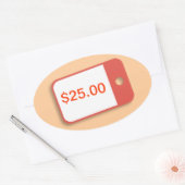 値段のステッカー 楕円形シール (封筒)