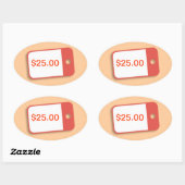 値段のステッカー 楕円形シール (シート)