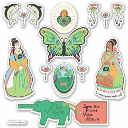 値自然 シール (正面)