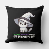 倫理おもしろい的くもの巣ビルダーの使い慣れたホワイトハット猫 クッション (正面)