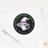 倫理おもしろい的くもの巣ビルダーの使い慣れたホワイトハット猫 ラウンドシール (封筒)