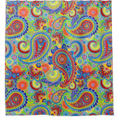 倫理カラフルペイズリーシームレスパターン シャワーカーテン (正面)