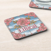 倫理的ステンドグラスのコースターセット コースター (左側)