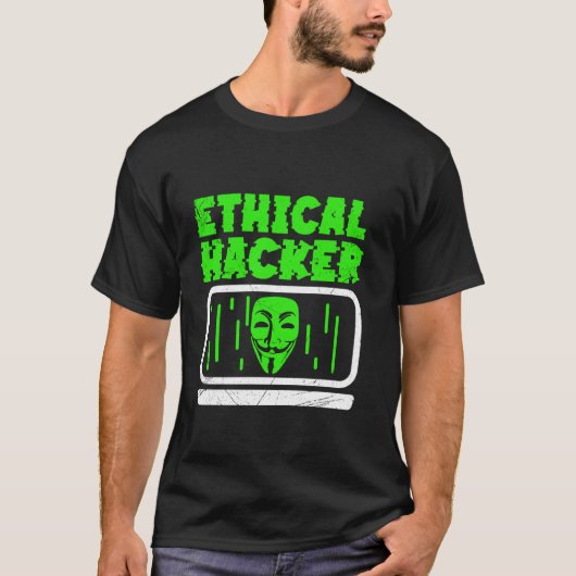 倫理的ハッカーHacking Computer It Hacker Tシャツ (正面)