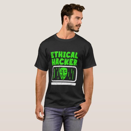 倫理的ハッカーHacking Computer It Hacker Tシャツ (正面フル)