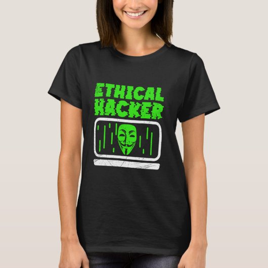 倫理的ハッカーHacking Computer It Hacker Tシャツ (正面)