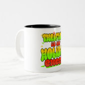 倹約を愛する人々のための素晴らしい贈り物 ツートーンマグカップ (正面左)