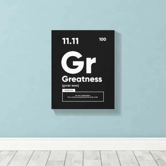 偉大さの定義 |やる気を起こさせる引用文ウォールアート キャンバスプリント (インサイチュ (ウッドフロア))