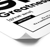 偉大さの定義 |やる気を起こさせる | ポスター (角)