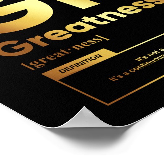 偉大さの定義 |ポスタやる気を起こさせるー ポスター (角)