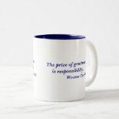 偉大さの引用文のウィンストン・チャーチルの価格 ツートーンマグカップ (正面右)