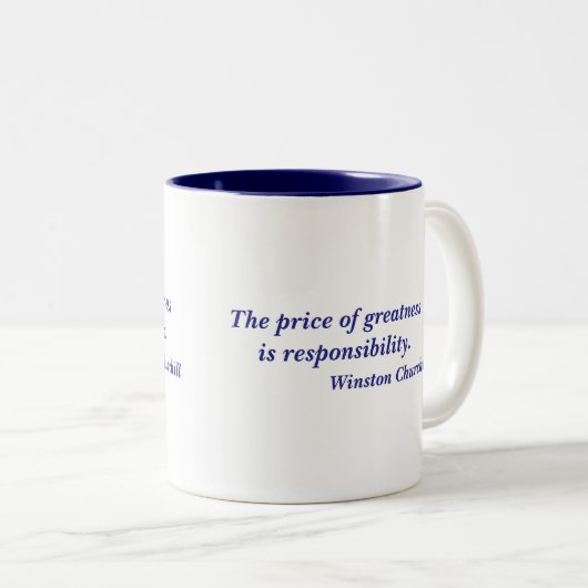偉大さの引用文のウィンストン・チャーチルの価格 ツートーンマグカップ (正面右)
