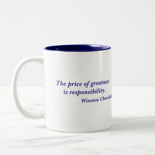 偉大さの引用文のウィンストン・チャーチルの価格 ツートーンマグカップ (左)