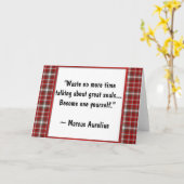 偉大さの~のやる気を起こさせるな挨拶(M. Aurelius) カード (黄色い花)