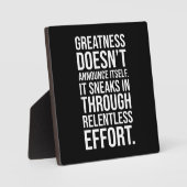 偉大さ – 成功の喧騒やる気を起こさせる フォトプラーク (正面)