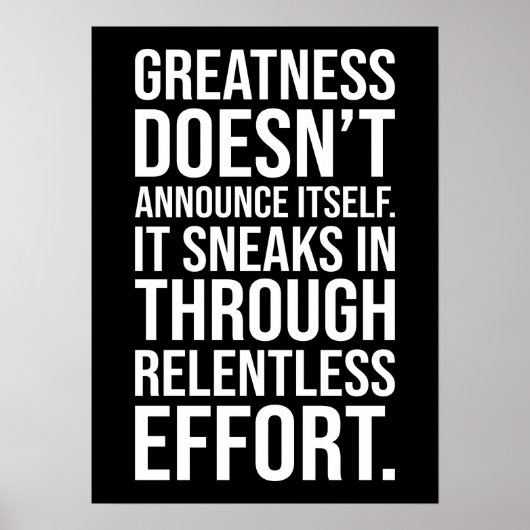 偉大さ – 成功の喧騒やる気を起こさせる ポスター (正面)