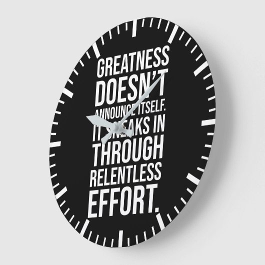 偉大さ – 成功の喧騒やる気を起こさせる ラージ壁時計 (傾斜)