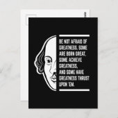 偉大なシェイクスピア引用文を恐れない ポストカード (正面/裏面)