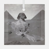 偉大なスフィンクス & ギザのピラミッド群 ネクロポリス エジプト ガラスオーナメント (正面)