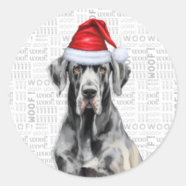 偉大なダンとウーフワードアートクリスマス ラウンドシール