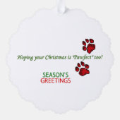 偉大なダンの黒いクリスマスギフト オーナメントカード (裏面)