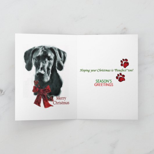 偉大なダンの黒いクリスマスギフト シーズンカード (内部)