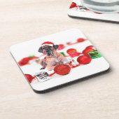 偉大なダン犬とクリスマスオーナメントの贈り物 コースター (左側)