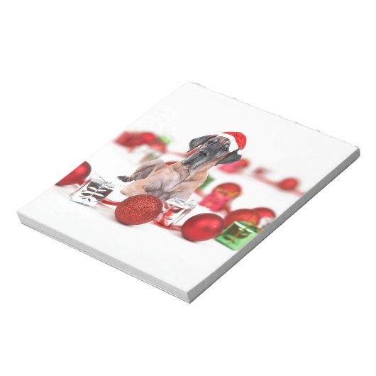 偉大なダン犬とクリスマスオーナメントの贈り物 ノートパッド (回転)